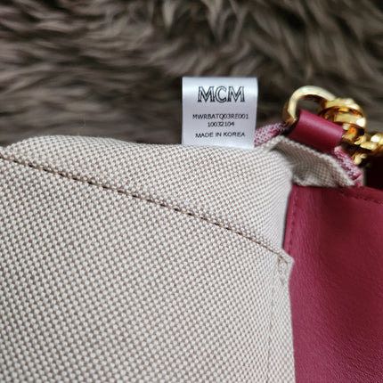 MCM Logo Engraved Visetos Jacquard Crossbody Bag