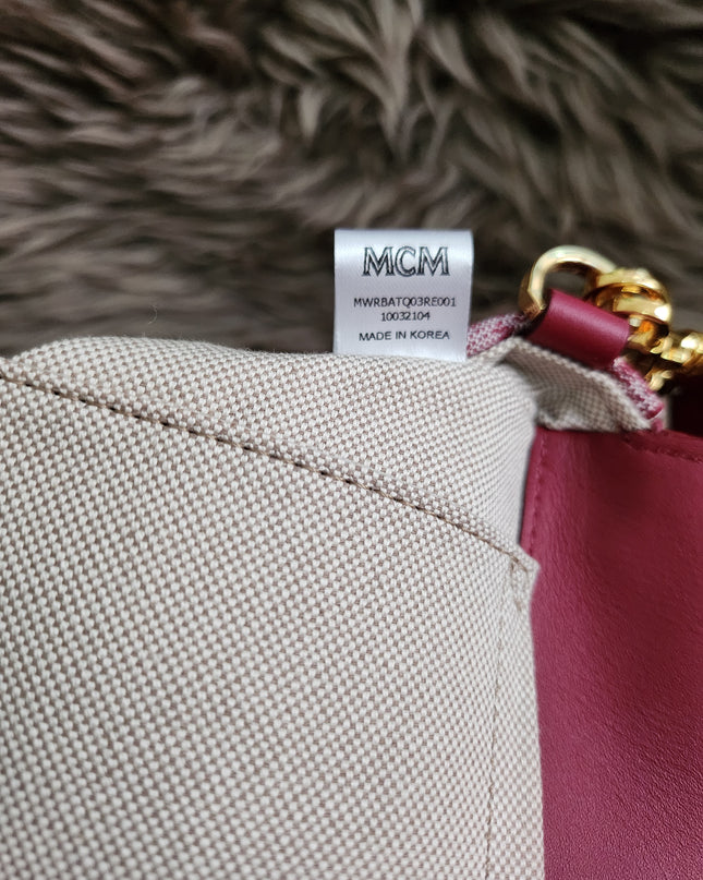 MCM Logo Engraved Visetos Jacquard Crossbody Bag