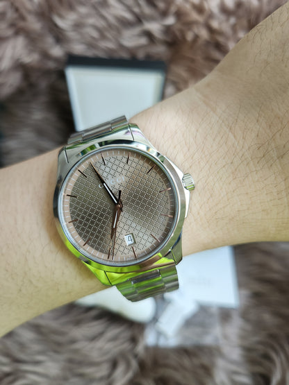 GUCCI Quartz watch/Analog/Stainless steel/BEG/SLV/SS/126.4
