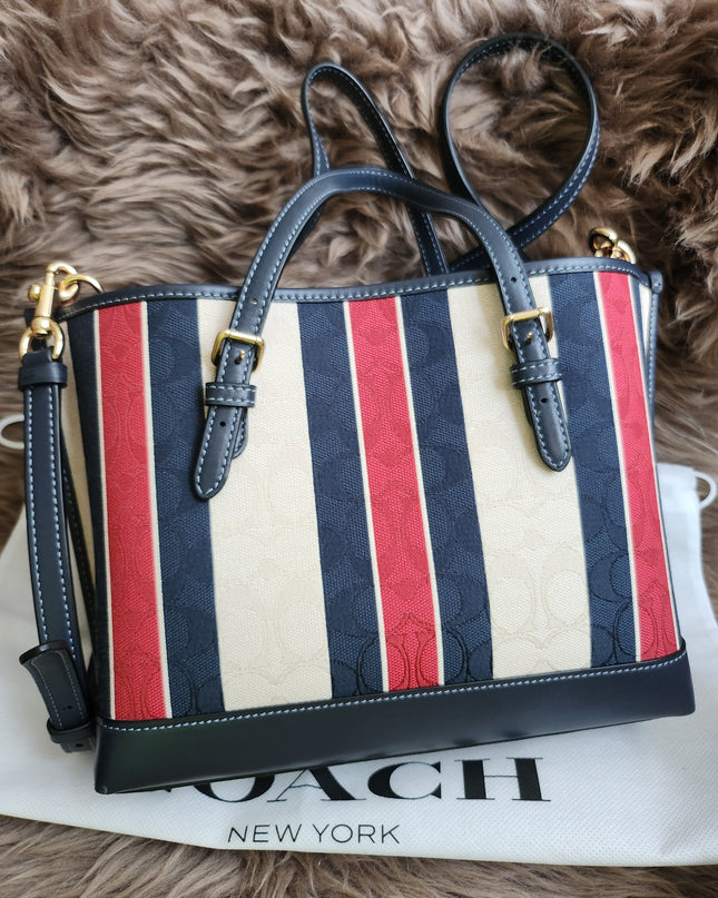 Mollie Tote Bag In Signature Jacquard With Stripes