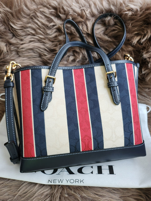 Mollie Tote Bag In Signature Jacquard With Stripes