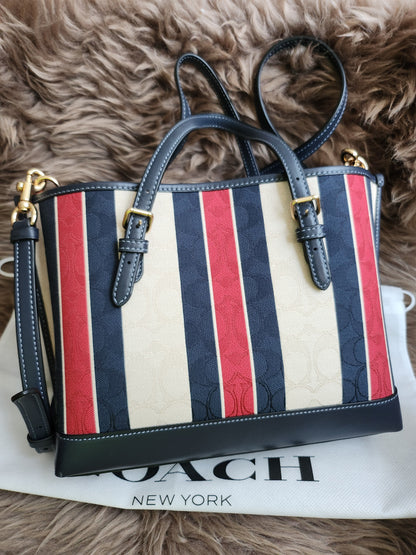 Mollie Tote Bag In Signature Jacquard With Stripes