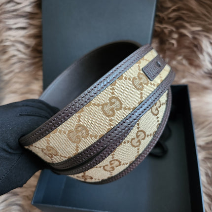 GUCCI GG SUPREME GUCCISSIMA CALFSKIN PALLADIUM BUCKLE BELT