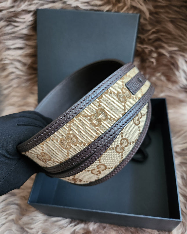 GUCCI GG SUPREME GUCCISSIMA CALFSKIN PALLADIUM BUCKLE BELT