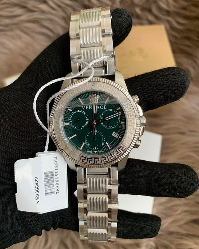 Versace
Greca Action Quartz Chronograph Stainless Steel Watch, 45mm