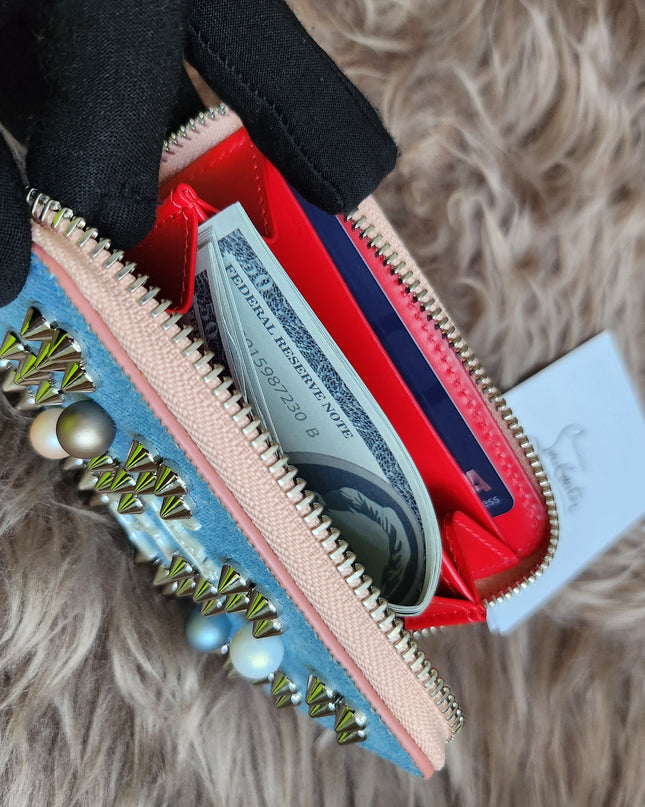 Christian Louboutin
Panettone Pearl Blue Denim Coin Purse