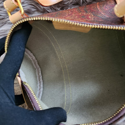 Etro Multicolor Paisley Print Coated Canvas and Leather Barrel Bag