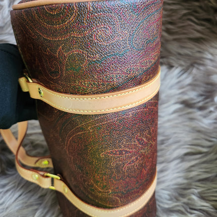 Etro Multicolor Paisley Print Coated Canvas and Leather Barrel Bag