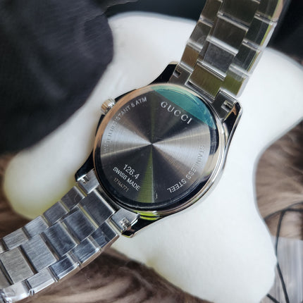 GUCCI Quartz watch/Analog/Stainless steel/BEG/SLV/SS/126.4