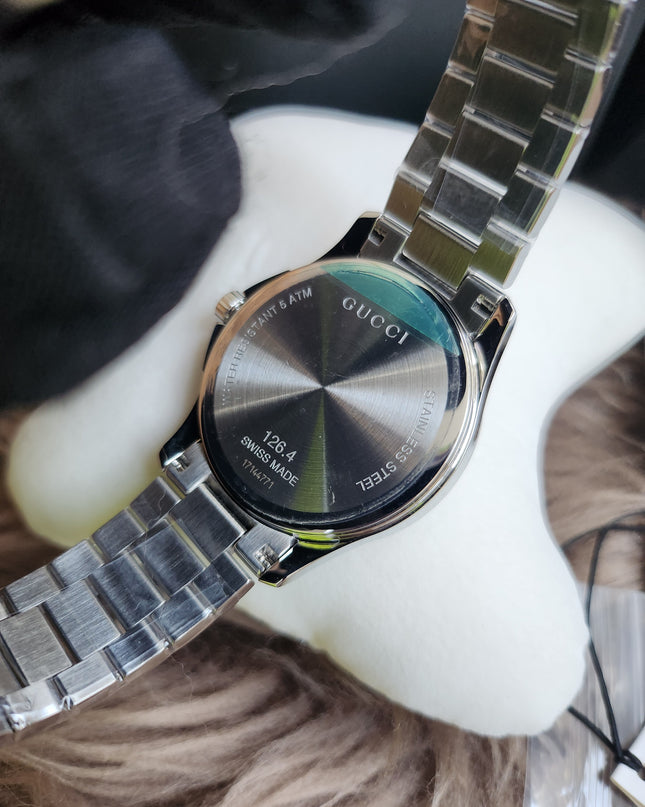 GUCCI Quartz watch/Analog/Stainless steel/BEG/SLV/SS/126.4