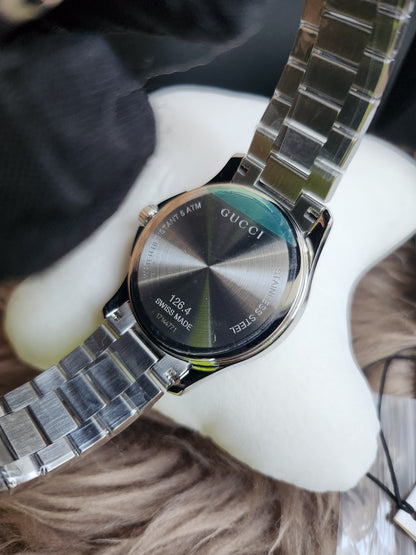 GUCCI Quartz watch/Analog/Stainless steel/BEG/SLV/SS/126.4