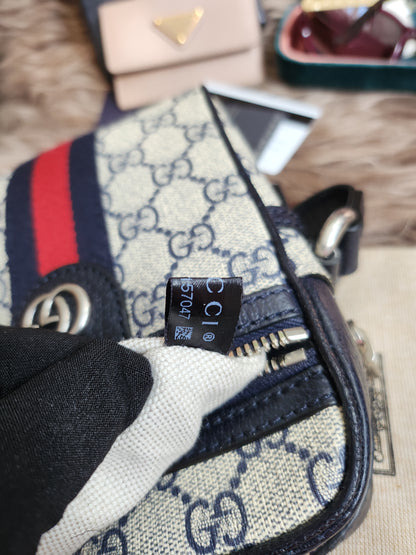 Gucci Beige/Navy Blue GG Supreme
