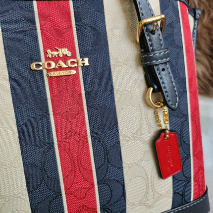 Mollie Tote Bag In Signature Jacquard With Stripes