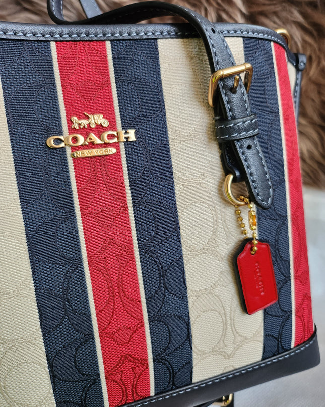Mollie Tote Bag In Signature Jacquard With Stripes