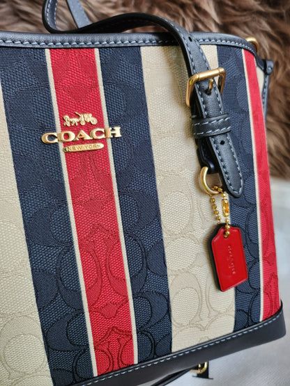 Mollie Tote Bag In Signature Jacquard With Stripes