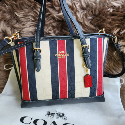 Mollie Tote Bag In Signature Jacquard With Stripes