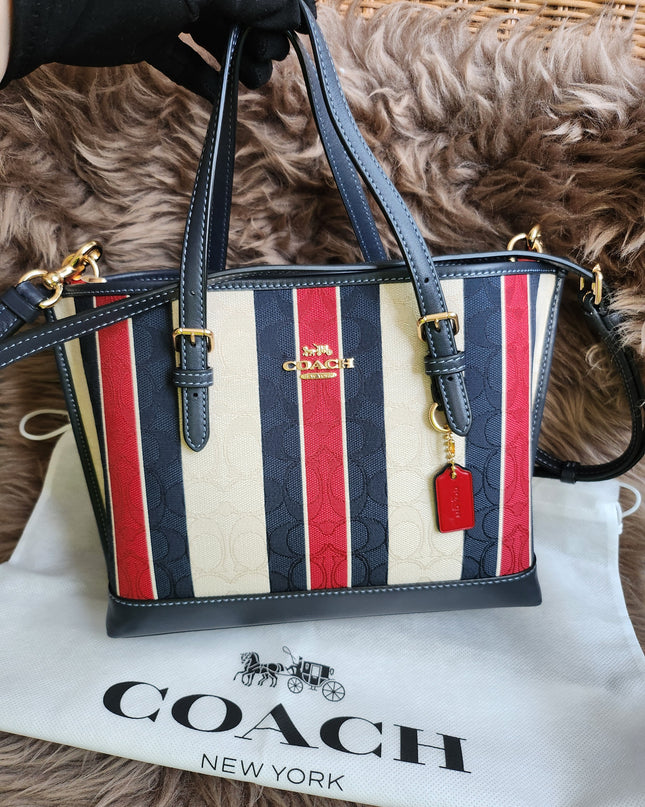 Mollie Tote Bag In Signature Jacquard With Stripes