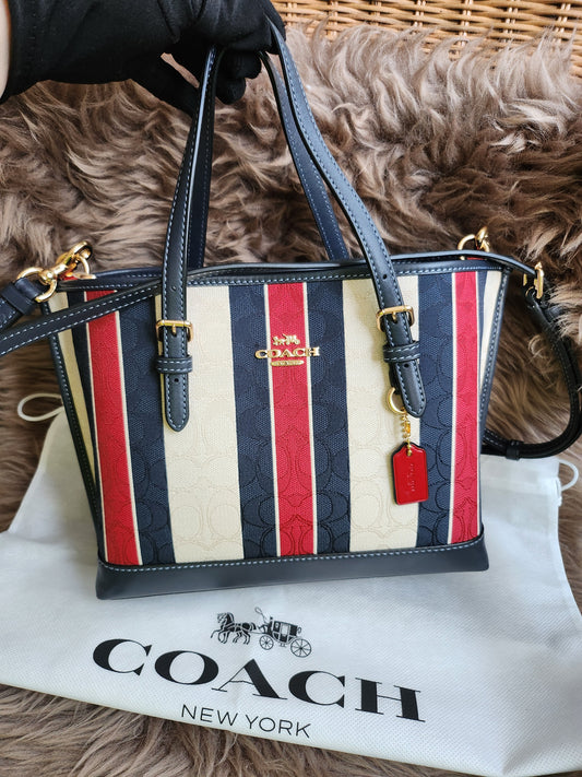 Mollie Tote Bag In Signature Jacquard With Stripes