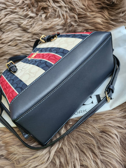 Mollie Tote Bag In Signature Jacquard With Stripes