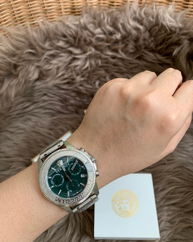 Versace
Greca Action Quartz Chronograph Stainless Steel Watch, 45mm