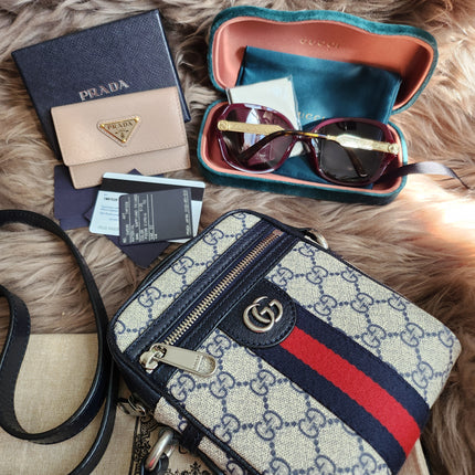 Gucci Beige/Navy Blue GG Supreme