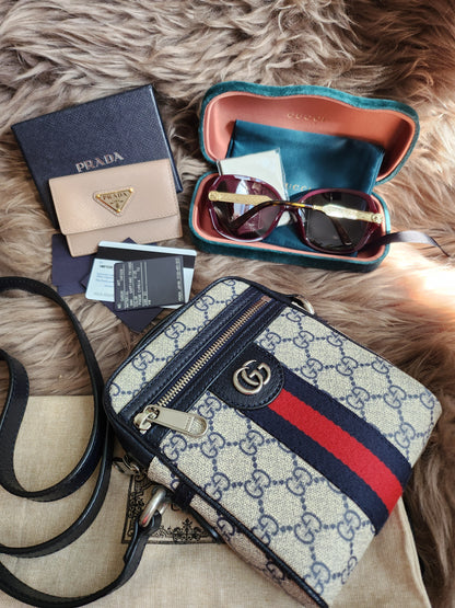 Gucci Beige/Navy Blue GG Supreme
