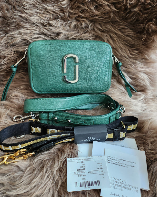 Marc Jacobs The Softshot 21 in cucumber green leather silver-tone hardware