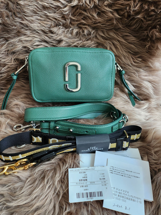 Marc Jacobs The Softshot 21 in cucumber green leather silver-tone hardware