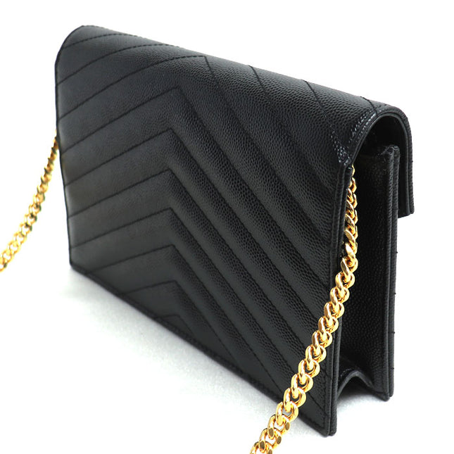 Preloved Authentic Rank A SAINT LAURENT Cassandra Chain Wallet Shoulder Bag