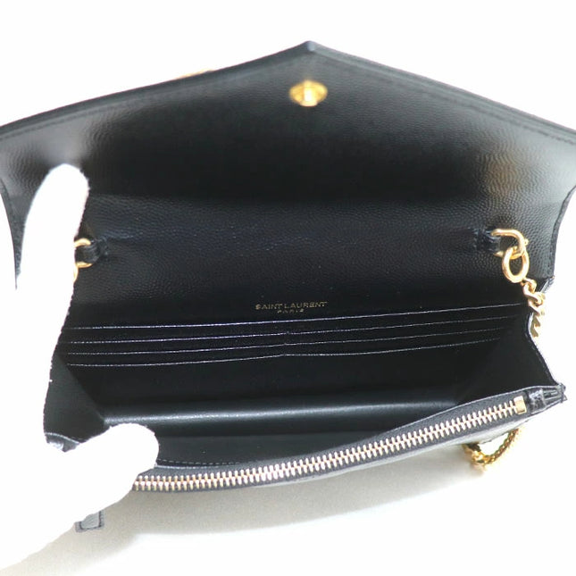 Preloved Authentic Rank A SAINT LAURENT Cassandra Chain Wallet Shoulder Bag