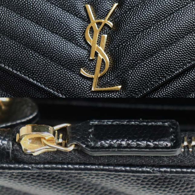 Preloved Authentic Rank A SAINT LAURENT Cassandra Chain Wallet Shoulder Bag