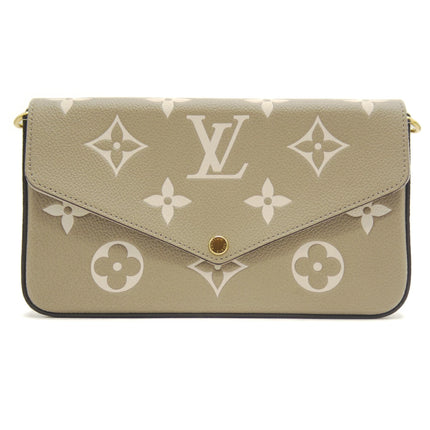 Preloved Authentic Louis Vuitton Pochette Felicie Monogram Empreinte Bicolor Tourterelle Creme