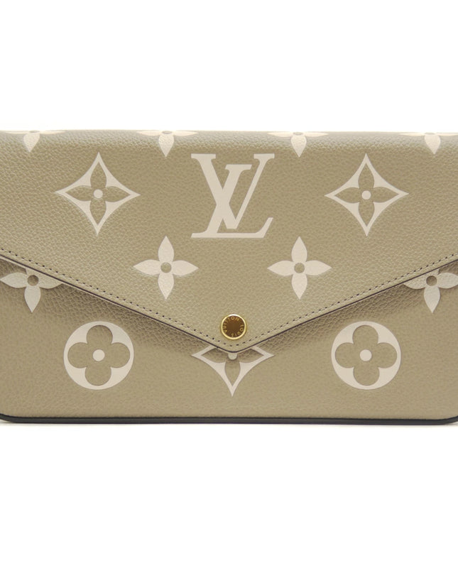 Preloved Authentic Louis Vuitton Pochette Felicie Monogram Empreinte Bicolor Tourterelle Creme