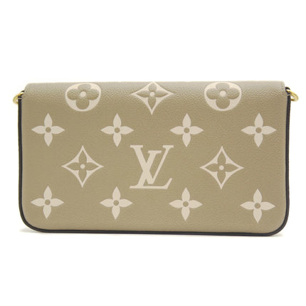 Preloved Authentic Louis Vuitton Pochette Felicie Monogram Empreinte Bicolor Tourterelle Creme