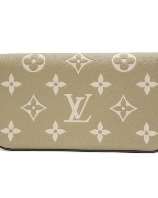 Preloved Authentic Louis Vuitton Pochette Felicie Monogram Empreinte Bicolor Tourterelle Creme
