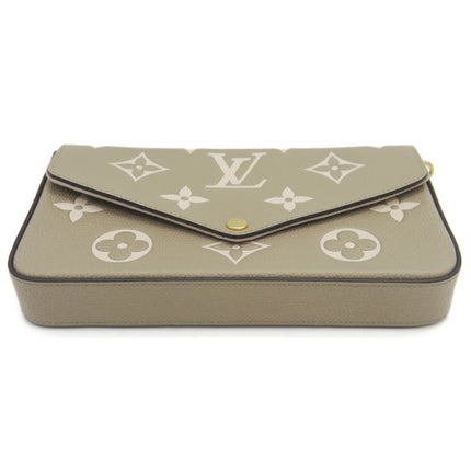Preloved Authentic Louis Vuitton Pochette Felicie Monogram Empreinte Bicolor Tourterelle Creme
