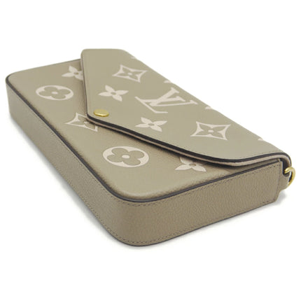 Preloved Authentic Louis Vuitton Pochette Felicie Monogram Empreinte Bicolor Tourterelle Creme