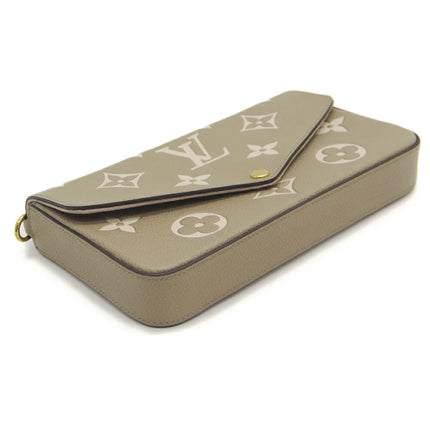 Preloved Authentic Louis Vuitton Pochette Felicie Monogram Empreinte Bicolor Tourterelle Creme