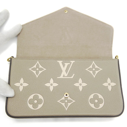 Preloved Authentic Louis Vuitton Pochette Felicie Monogram Empreinte Bicolor Tourterelle Creme