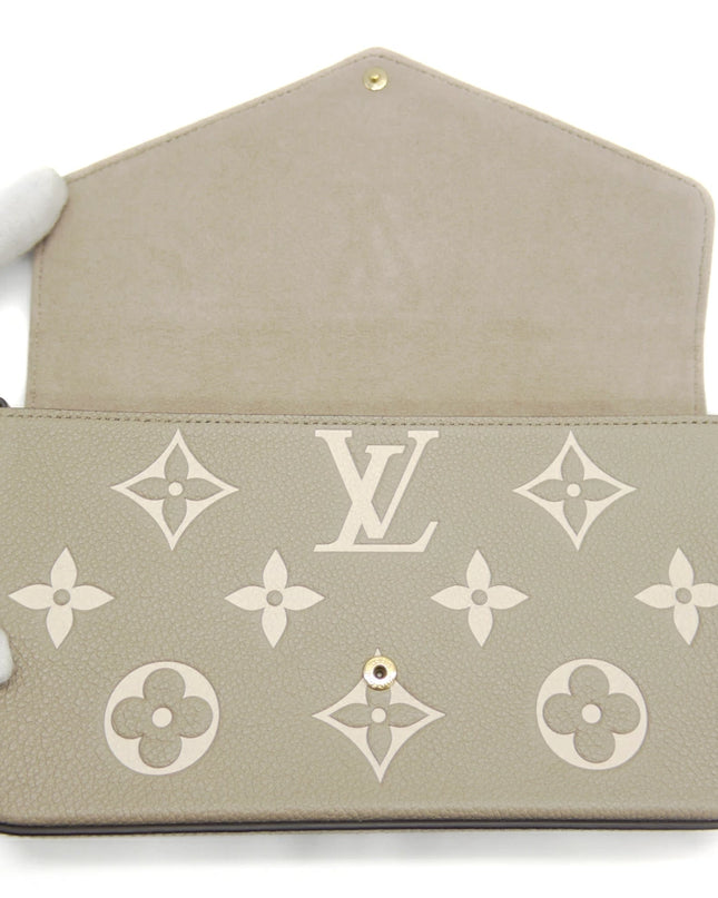 Preloved Authentic Louis Vuitton Pochette Felicie Monogram Empreinte Bicolor Tourterelle Creme